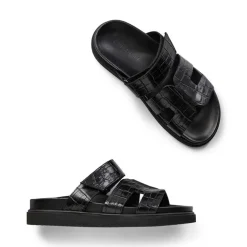 Pavement Maru Croco Sandals Black Croco