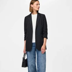 Pieces PCBosella New 3/4 Printed Long Blazer Black