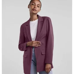 Pieces PCBozzy LS Loose Blazer Noos Grape Wine