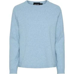 Pieces PCBree LS O-Neck Knit Noos Cashmere Blue Melange