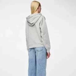 Pieces PCChilli LS Zip Hoodie Noos Light Grey Melange