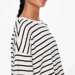 Pieces PCChilli Summer 2/4 SWT Stripe Cloud Dancer