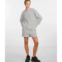 Pieces PCChilli Summer Shorts Stripe Noos Cloud Dancer