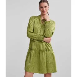 PIECES PCDIANA LS SHORT DRESS D2D GRØN