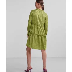 PIECES PCDIANA LS SHORT DRESS D2D GRØN