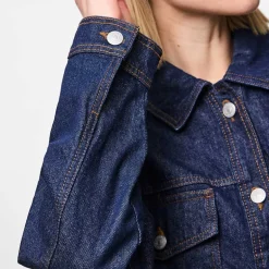 Pieces PCElma Denim Jacket Noos Dark Blue Denim