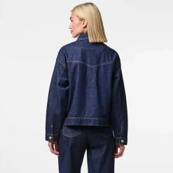 Pieces PCElma Denim Jacket Noos Dark Blue Denim