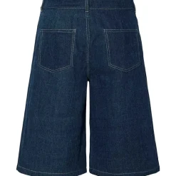Pieces PCFabia MW Denim Jorts Dark Blue Denim