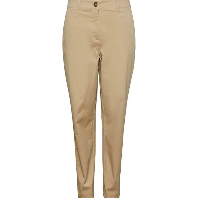 Pieces PCFallyn HW Chino Pants Sand
