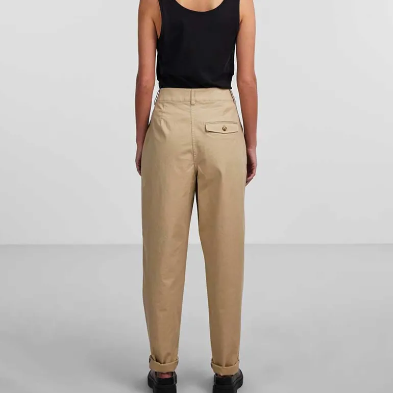 Pieces PCFallyn HW Chino Pants Sand