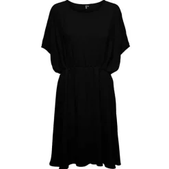 PIECES PCFLORE SS O NECK KJOLE SORT