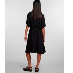 PIECES PCFLORE SS O NECK KJOLE SORT