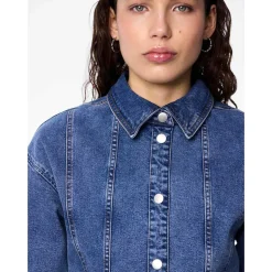Pieces PCGinny LS Denim Shirt D2D JIT Blå
