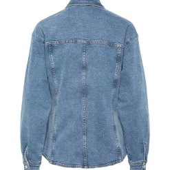Pieces PCGinny LS Denim Shirt D2D JIT Blå
