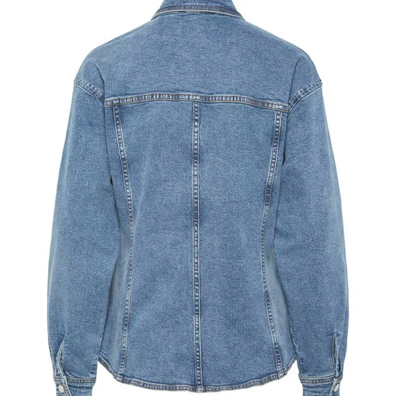 Pieces PCGinny LS Denim Shirt D2D JIT Blå