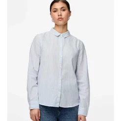 Pieces PCIrena LS Oxford Shirt Noos Bright White Stripes