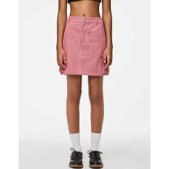 Pieces PCJayla MW Short Skirt High Risk Red Stripes Bright White