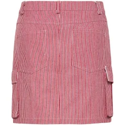 Pieces PCJayla MW Short Skirt High Risk Red Stripes Bright White