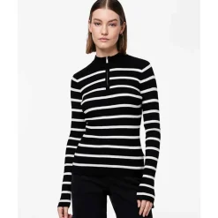 Pieces PCJo LS T-Neck Half Zip Knit MM Sort
