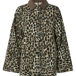 Pieces PCJunia LS Loose Denim Jacket Nomad Leo