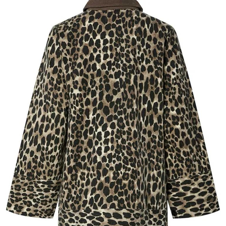 Pieces PCJunia LS Loose Denim Jacket Nomad Leo