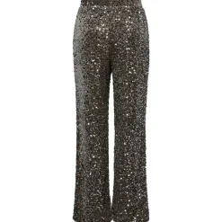 Pieces PCKam HW Wide Pant Morel Silver Sequins