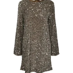 Pieces PCKam LS Deep Back Bow Dress Morel