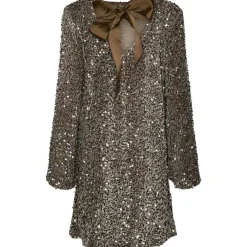 Pieces PCKam LS Deep Back Bow Dress Morel