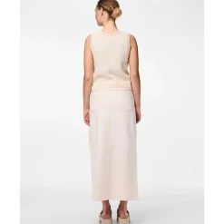 Pieces PCKoe SL Reversible Knit Top Off White