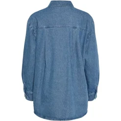 Pieces PCMaisie Ls Denim Shirt Noos Medium Blue Denim