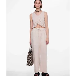 Pieces PCMastina HW Wide Pants Lys Sand