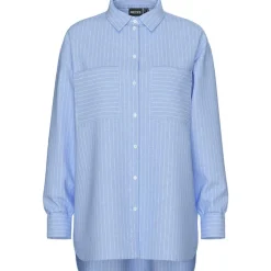 Pieces PCMelia LS Loose Shirt Noos Grapemist Stripes