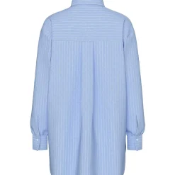 Pieces PCMelia LS Loose Shirt Noos Grapemist Stripes