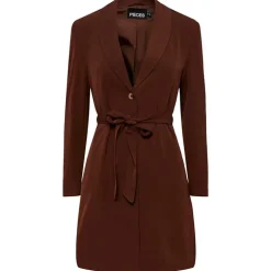 PIECES PCNATASJA LS LONG BLAZER BRUN