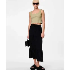Pieces PCNeora HW Ankle Skirt SA BC Sort