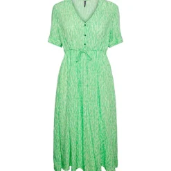 PIECES PCNYA SS MIDI DRESS BF BC LYSEGRØN