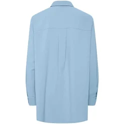 Pieces PcPoppy Ls Oxford Loose Shirt WVN Noos Cashmere Blue
