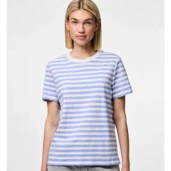Pieces PCRia SS Tee Stripes Noos Hydrangea