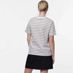 Pieces PCRia SS Tee Stripes Noos Silver Mink