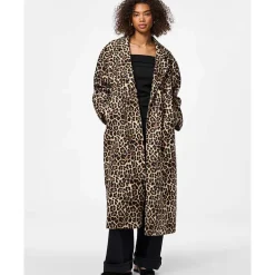 Pieces PCSavannah LS Long Leo Coat Black Leo