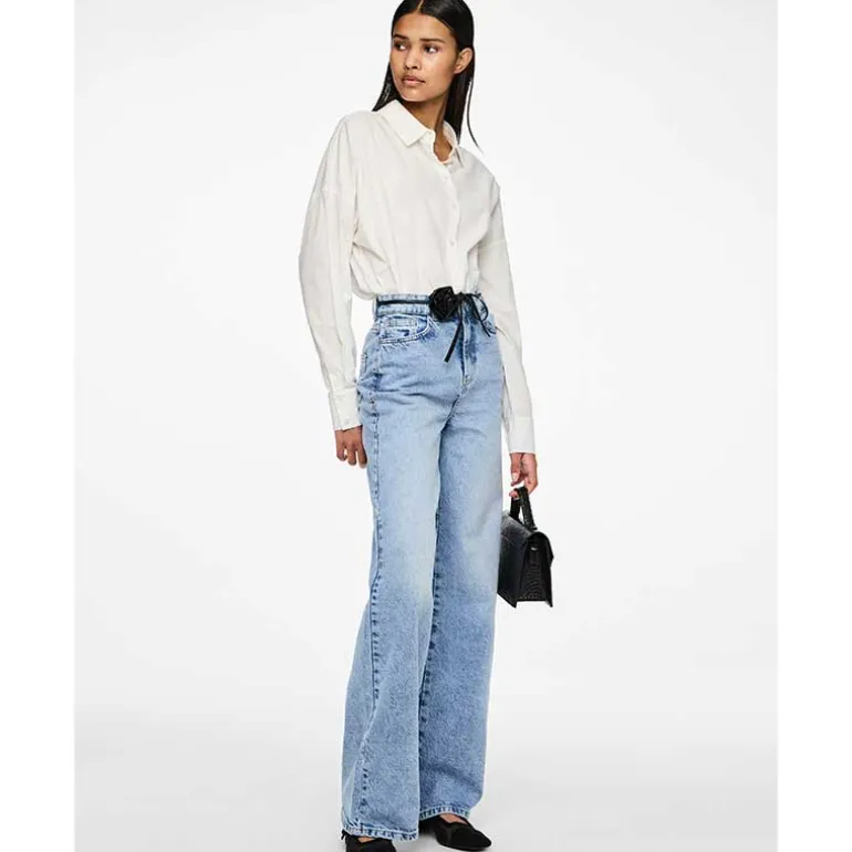 Pieces PCSelma HW Wide Jeans Noos Light Blue Denim