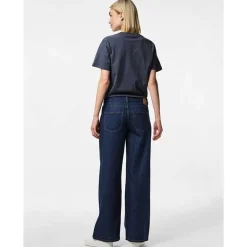 Pieces PCSelma LW Wide Jeans Rinse Noos Dark Blue Denim Rinse