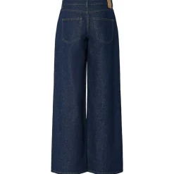 Pieces PCSelma LW Wide Jeans Rinse Noos Dark Blue Denim Rinse