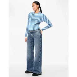 Pieces PCSelma LW Wide Jeans Noos Medium Blue Denim