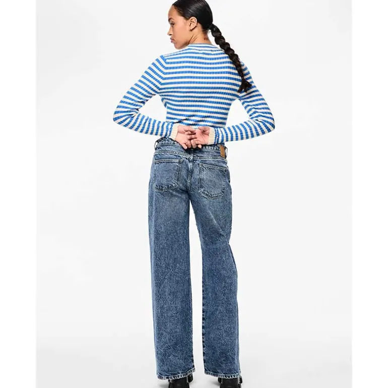 Pieces PCSelma LW Wide Jeans Noos Medium Blue Denim