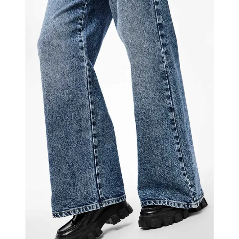 Pieces PCSelma LW Wide Jeans Noos Medium Blue Denim