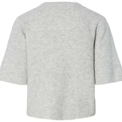 Pieces PCSilly SS O-Neck Knit Cardigan Noos Light Grey Melange