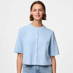 Pieces PCSilly SS O-Neck Knit Cardigan Noos Cashmere Blue