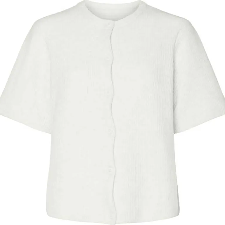 Pieces PCSilly SS O-Neck Knit Cardigan Noos Cloud Dancer