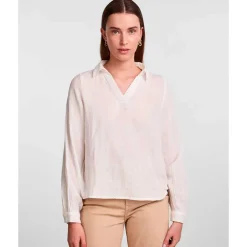 PIECES PCSTINA LS TOP BC HVID